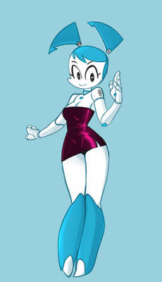 XJ9 with a crimson dress