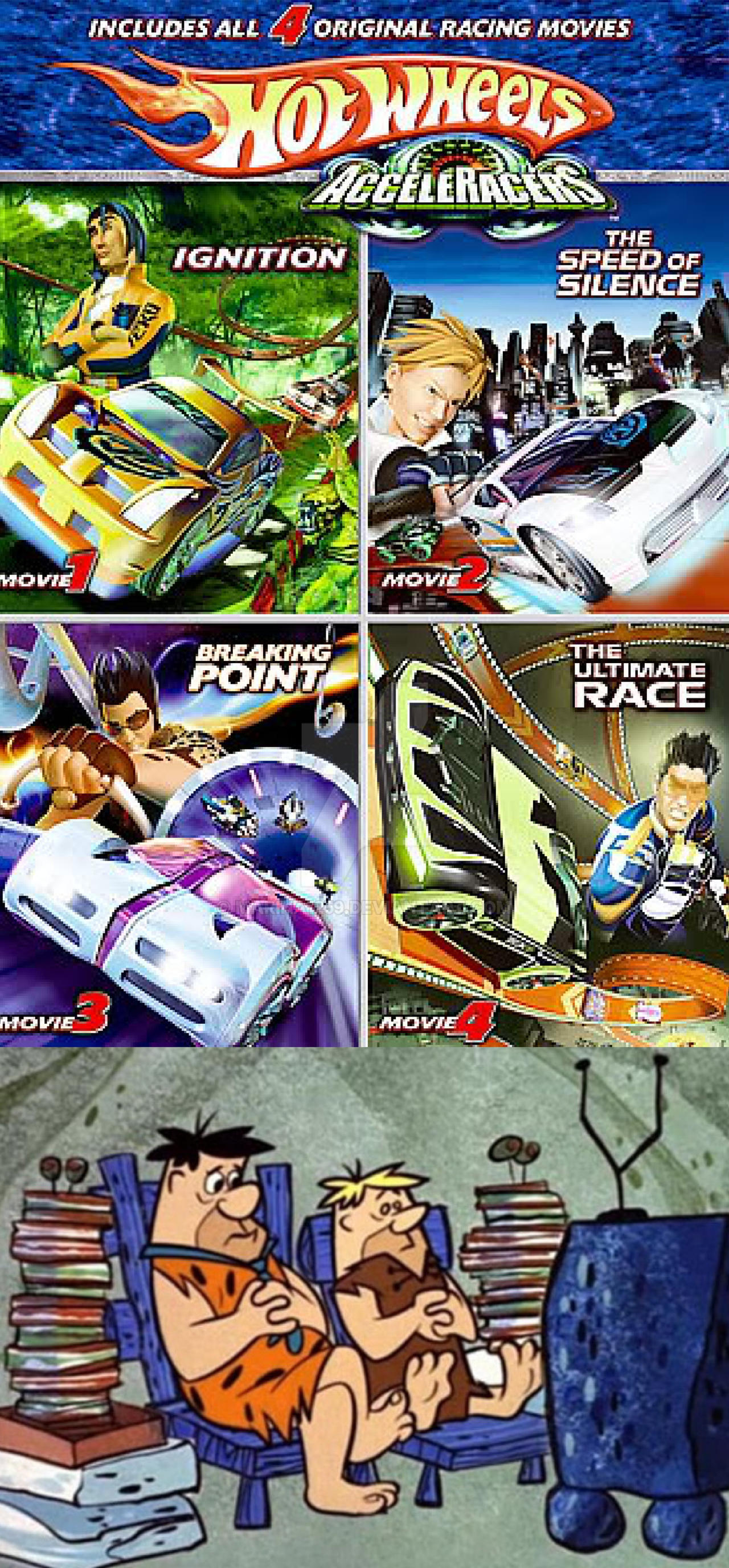 Barney Racers Fred and Barney enjoy Hotwheels Acceleracers by marina1259 on DeviantArt