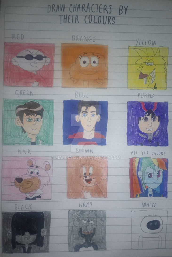 Draw characters by their colours by marina1259 on DeviantArt