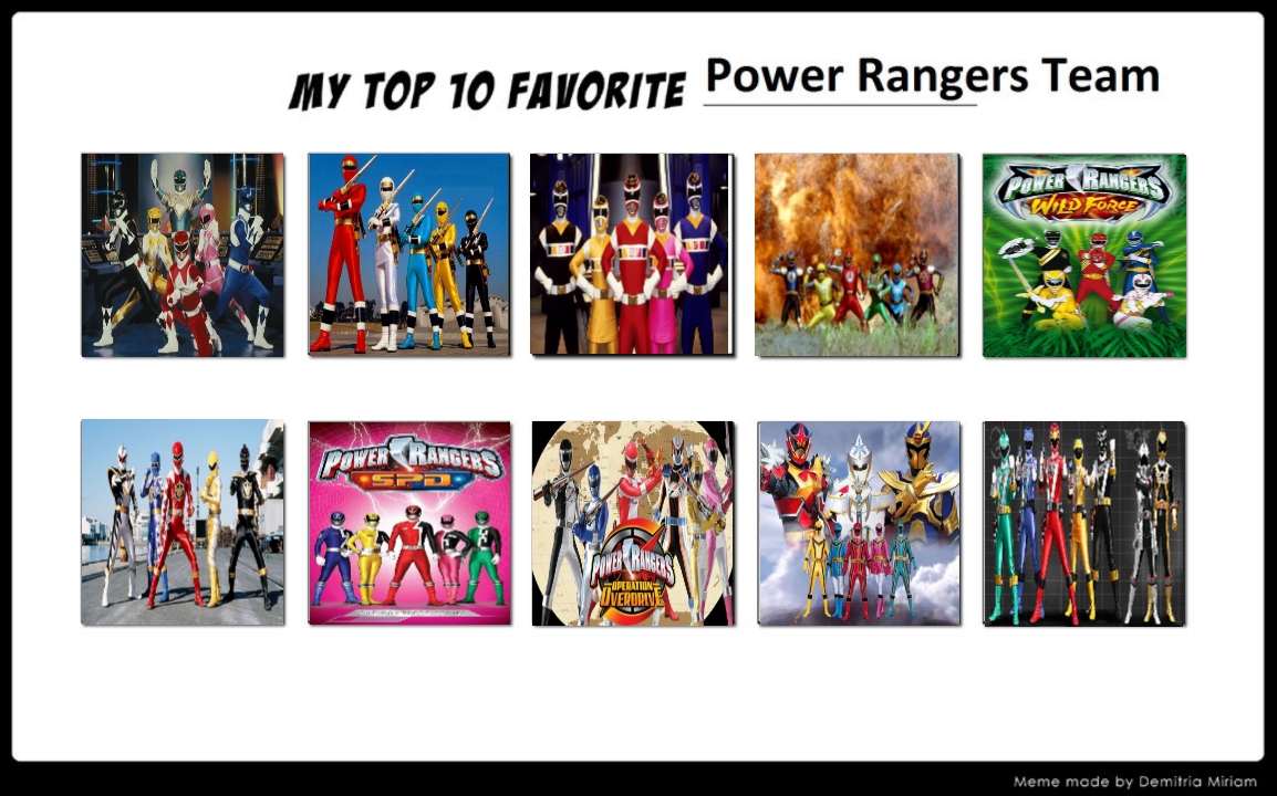 My Top 10 favorite Power Rangers Team by augustospiller1259 on DeviantArt