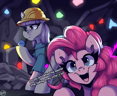 Maud Pie and Pinkie Pie are looking for diamonds