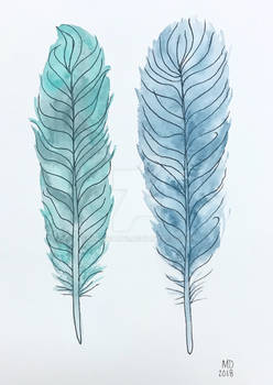 Christmas gift 2018 - watercolor feathers