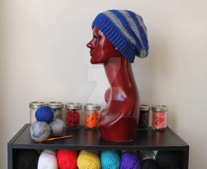 Ravenclaw Inspired Crochet Slouchy Hat 1 by AndroidBoleyn