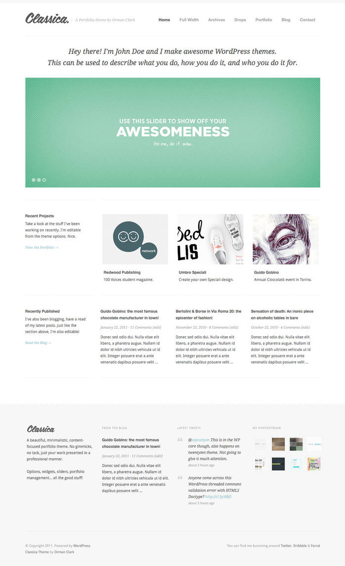 Classica WordPress Theme by ormanclark