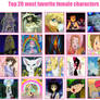 My Top 20 Favorite Female Characters (My Opinion)