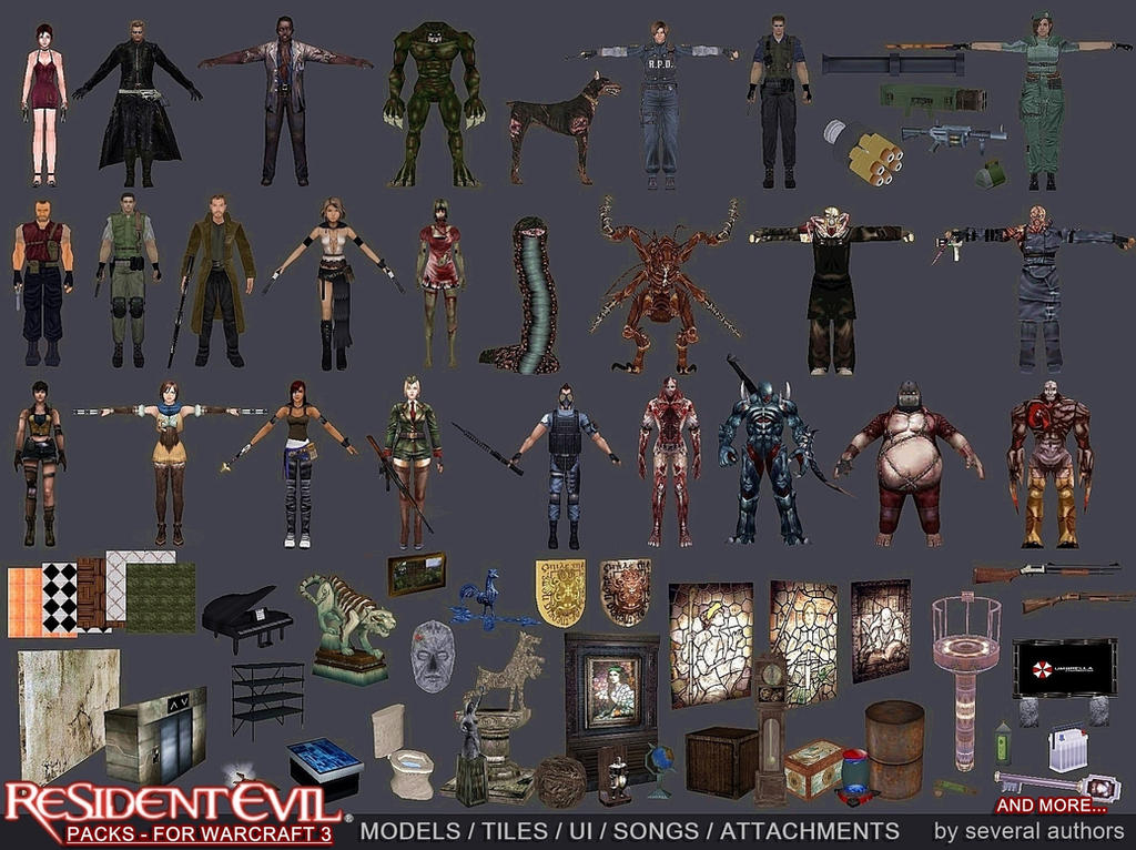 Resident Evil 3D Models Pack