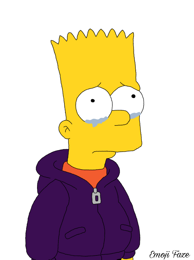 Sad Bart Simpson with a purple hoodie by EmojiFaze on DeviantArt