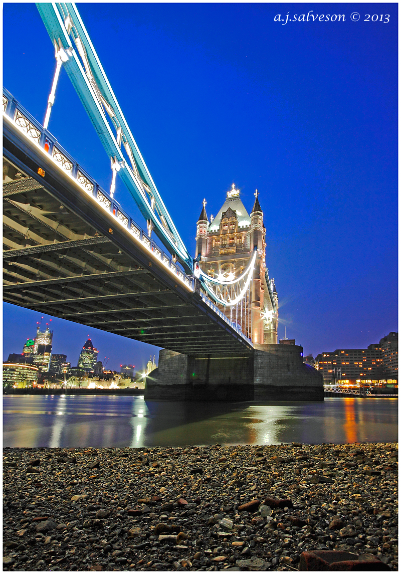 Tower Bridge At Low Tide.