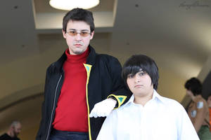 Shinji and Gendo Ikari
