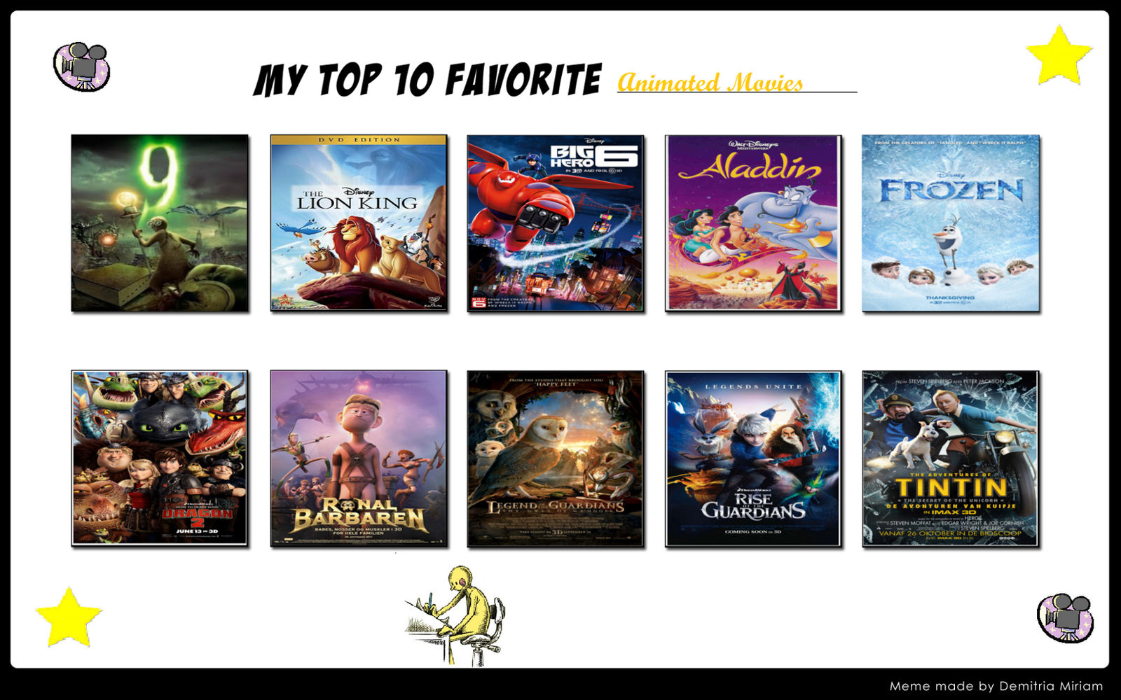 My Top 10 Favorite Animated Movies Meme by dmonahan9 on DeviantArt