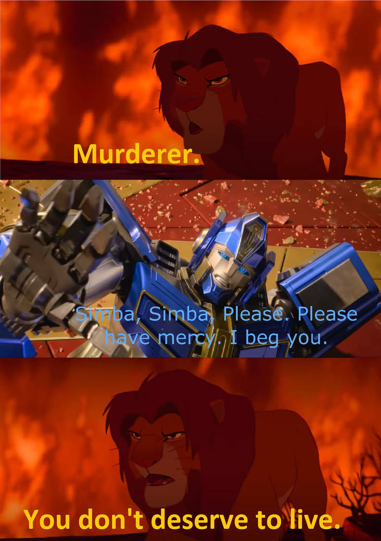 Simba calls Sentinel Prime a murderer by dmonahan9 on DeviantArt