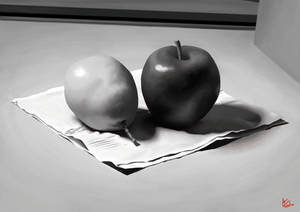 Still Life: Apple and Pear