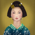 Geisha_vert kaki by mayazabeille