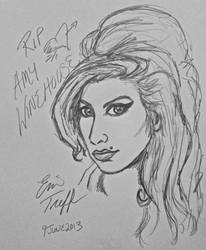 Amy Winehouse Rough Sketch in Pencil