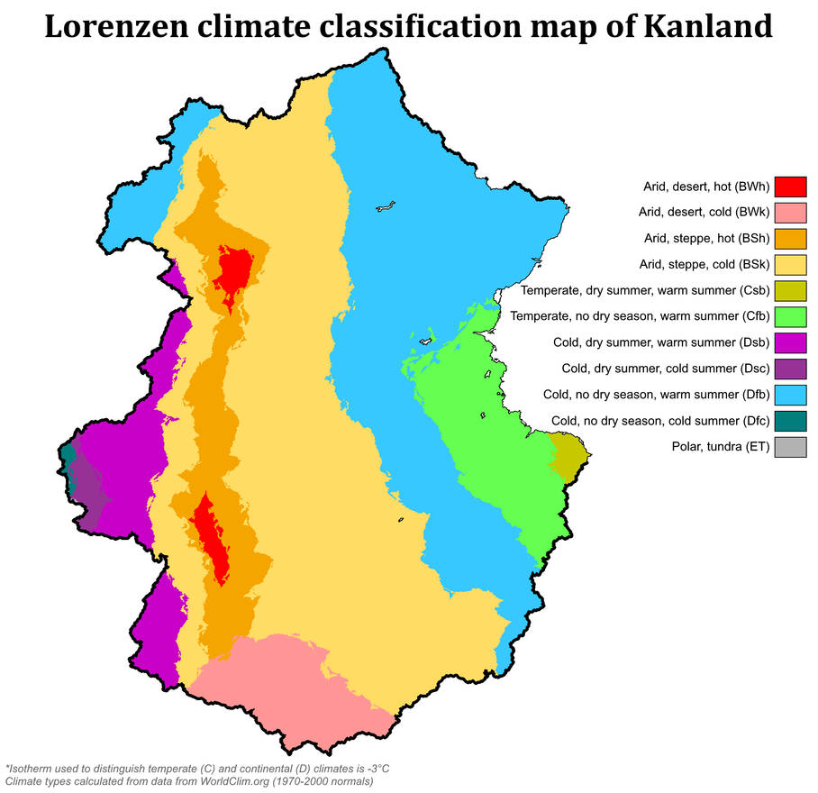 Climate Map Deviantart Climate map of Kanland by fayfayl on DeviantArt