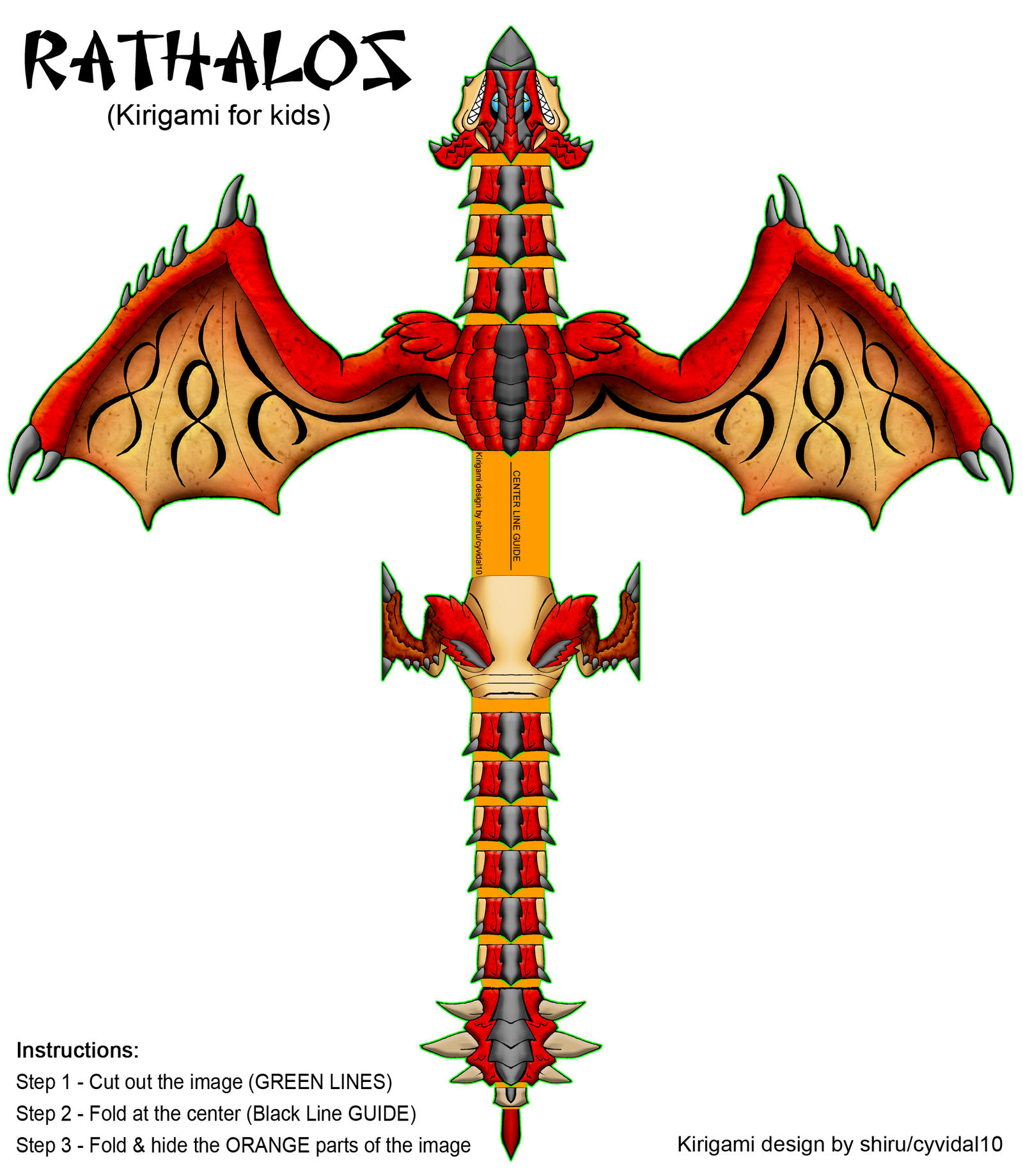 Rathalos Kirigami by cyevidal10 on DeviantArt