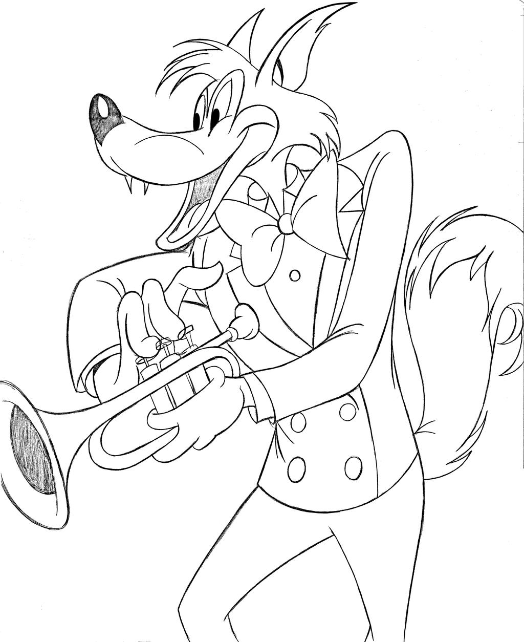 cartoon Wolf playing trumpet by 985190 on DeviantArt