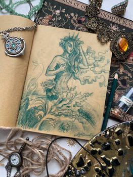 Green pencil mermaid