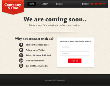 Free PSD: Coming Soon Page