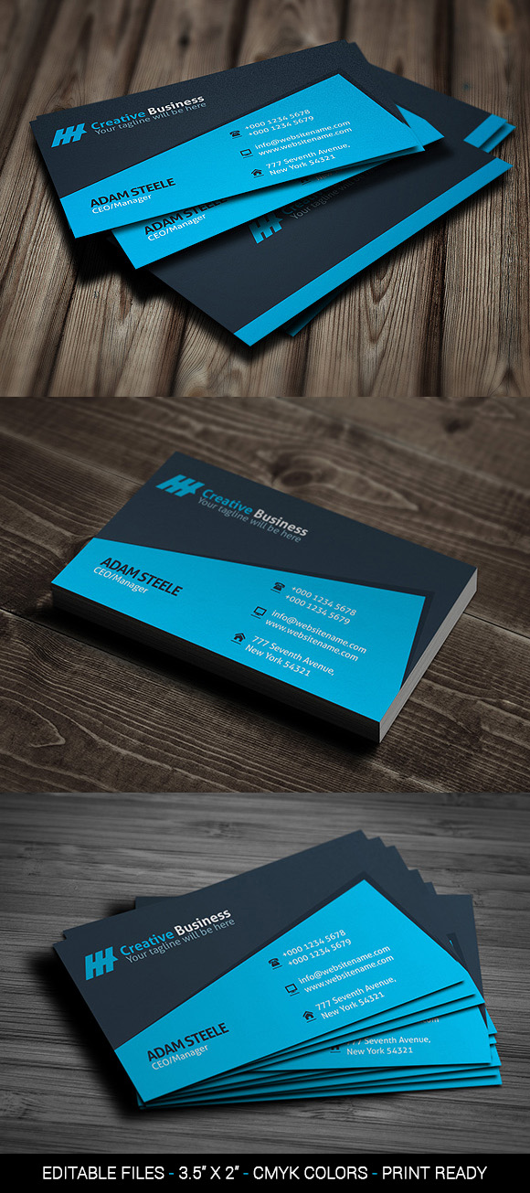 Blue Creative Business Card Template