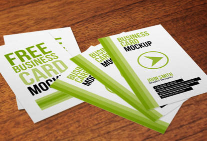 Free Vertical Business Cards Mockup