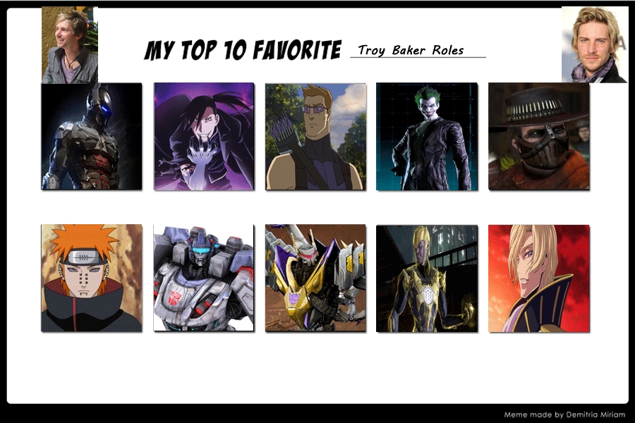 My Top 10 Favorite Troy Baker Roles by Tigerwolfphantom on DeviantArt