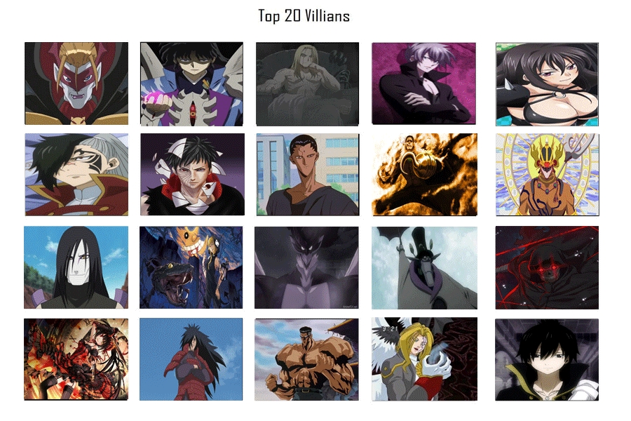 My Top 20 Favorite Anime Villains by JackSkellington416 on DeviantArt