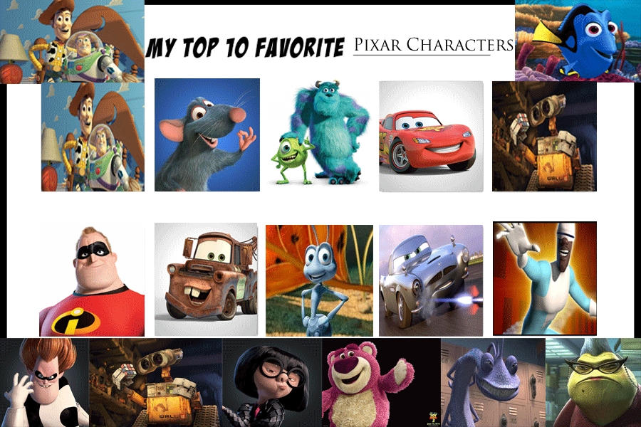Top 10 Favorite Male Pixar Characters by JackSkellington416 on DeviantArt
