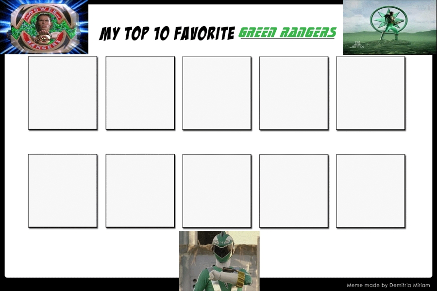 Top 10 Favorite Green Rangers Meme by JackSkellington416 on DeviantArt