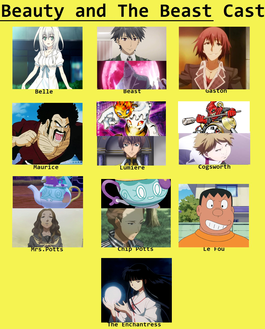 Anime Beauty and the Beast Cast by JackSkellington416 on DeviantArt Anime Beauty and the Beast Cast by JackSkellington416 on DeviantArt