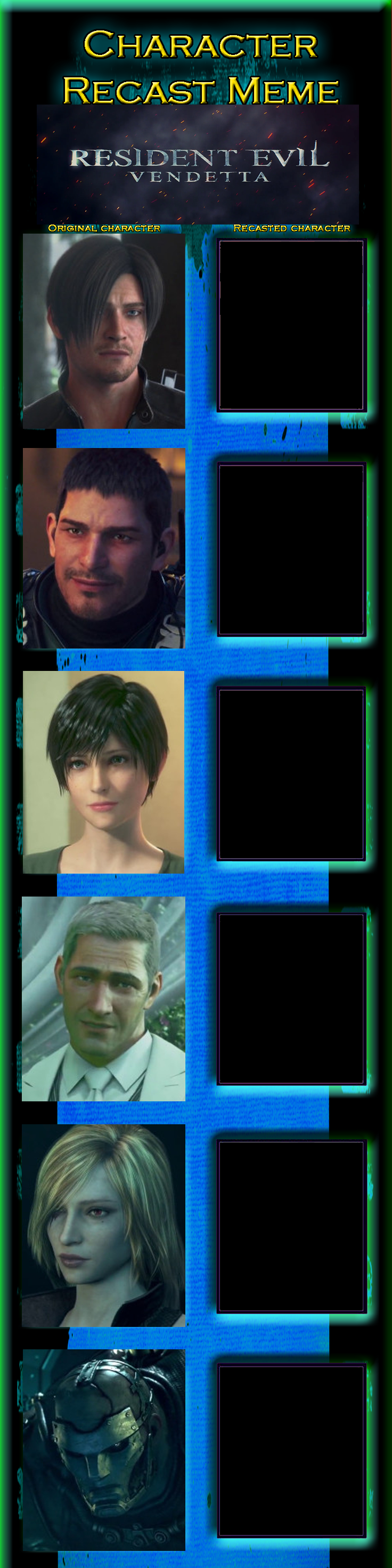Recast Deviantart Resident Evil: Vendetta Recast Meme by JackSkellington416 on DeviantArt