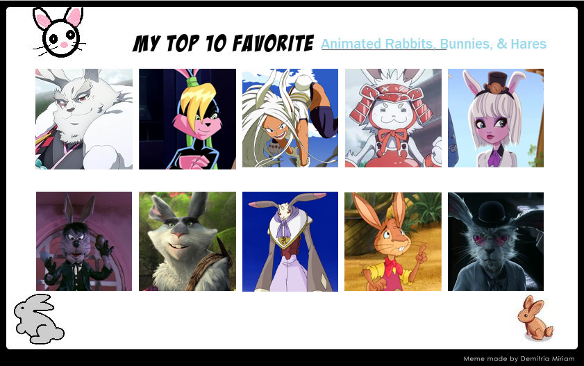 My Top 10 Favorite Animated Rabbits (2) by JackSkellington416 on DeviantArt