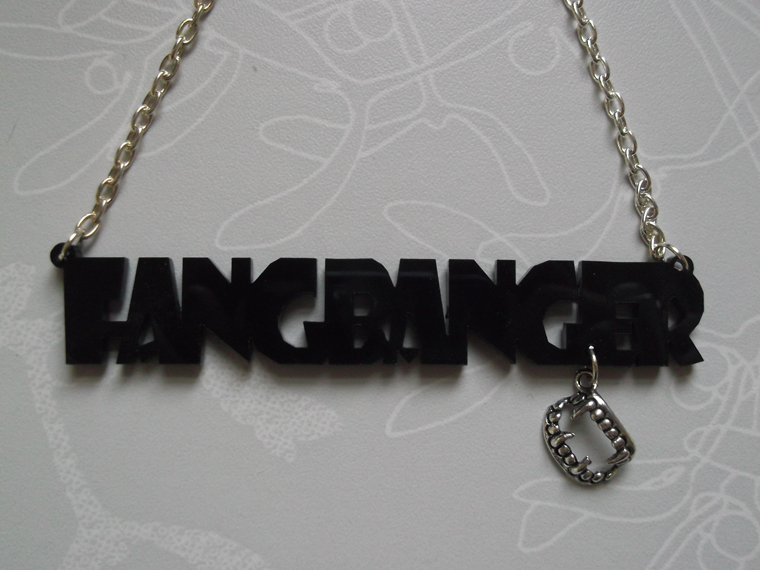 Fang Banger Black Laser Cut Necklace