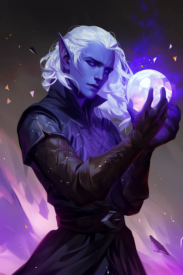 Scrying Wizard (Drow) by CptLande on DeviantArt
