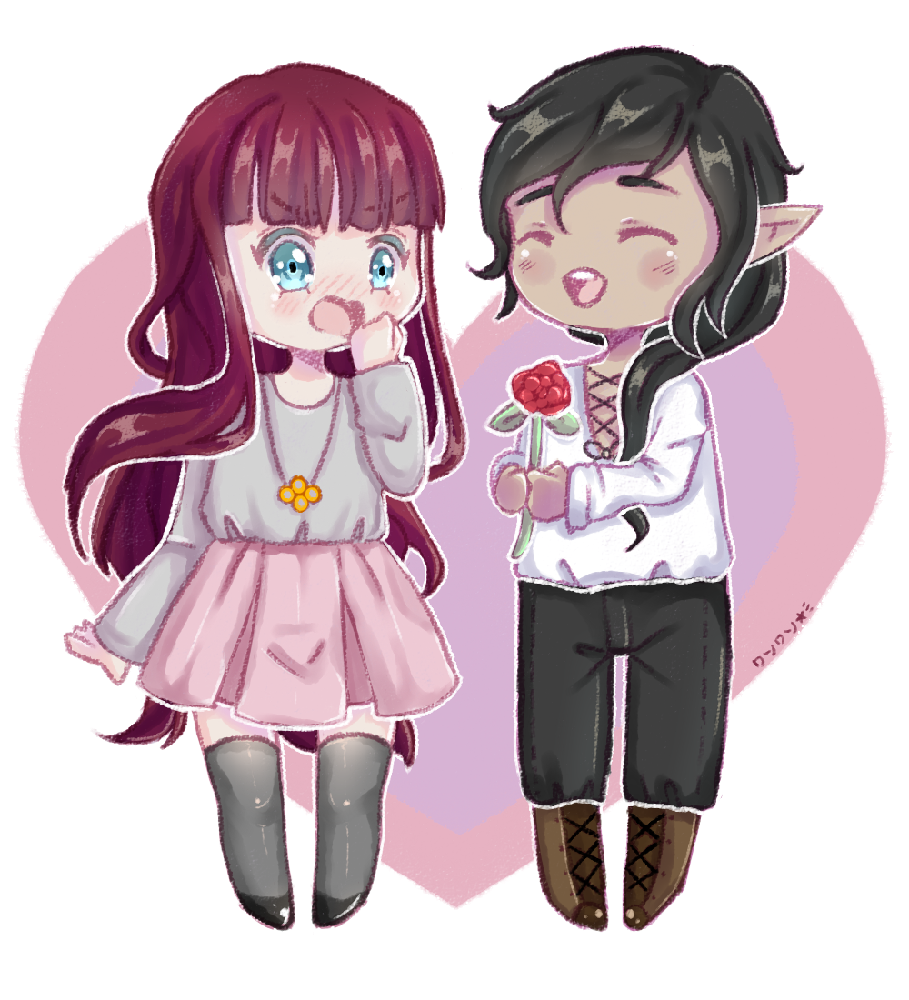 Crayon Chibi Commission | Aly and Ricky