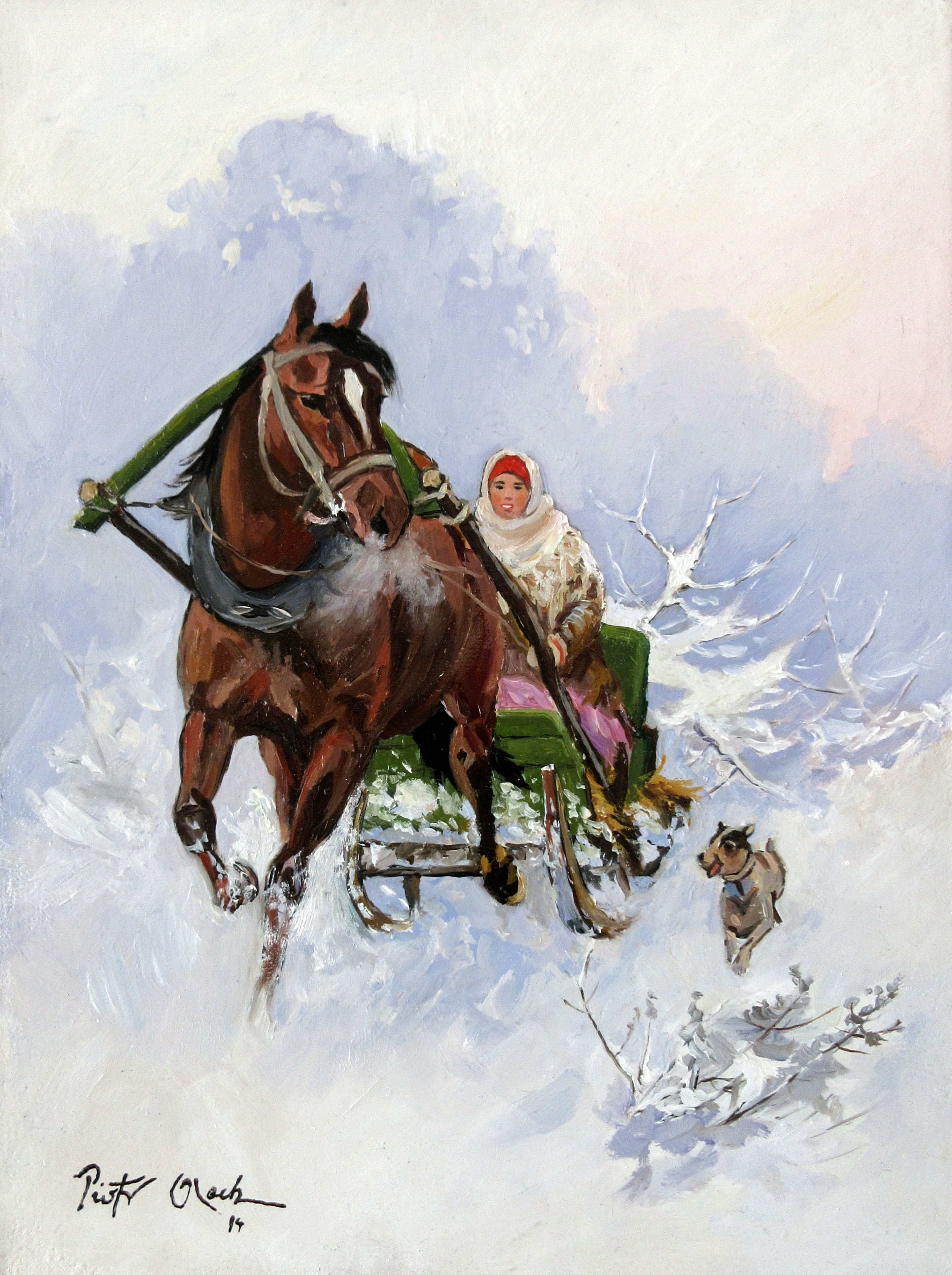 Funny sleigh ride