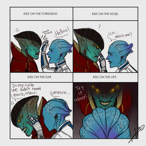 kiss meme Javik/Liara