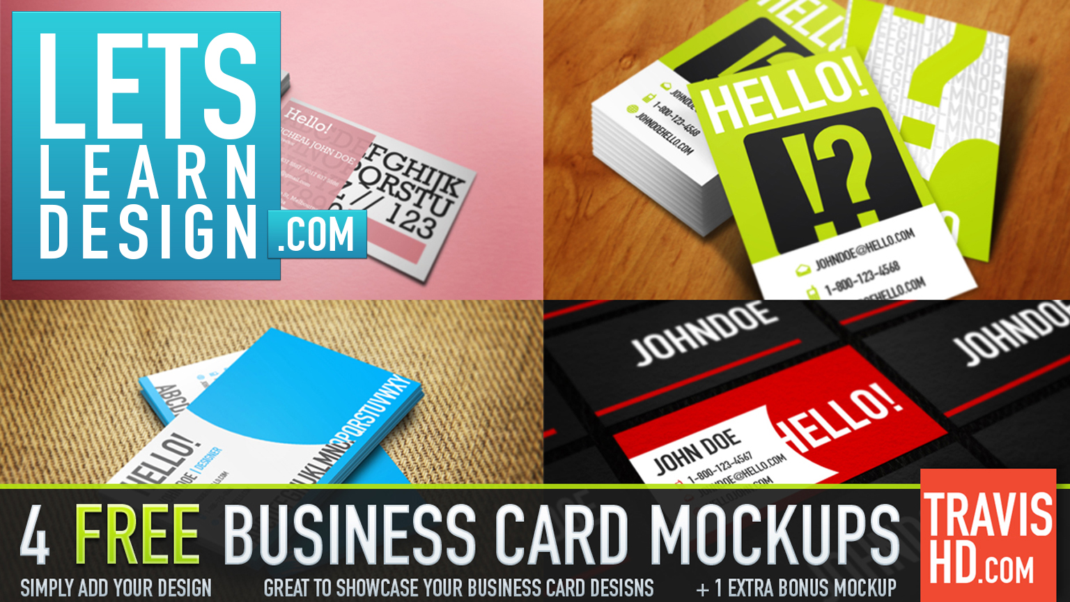 5 Free Business Card Mockup Templates