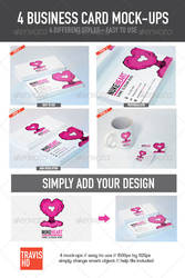 4 Pack Business Card Mock Ups - Available NOW
