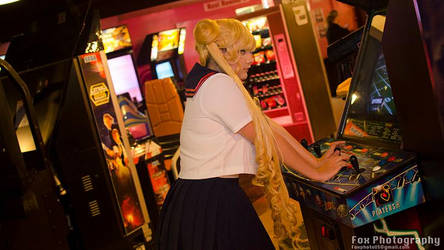 Usagi spends time at Game Center Crown