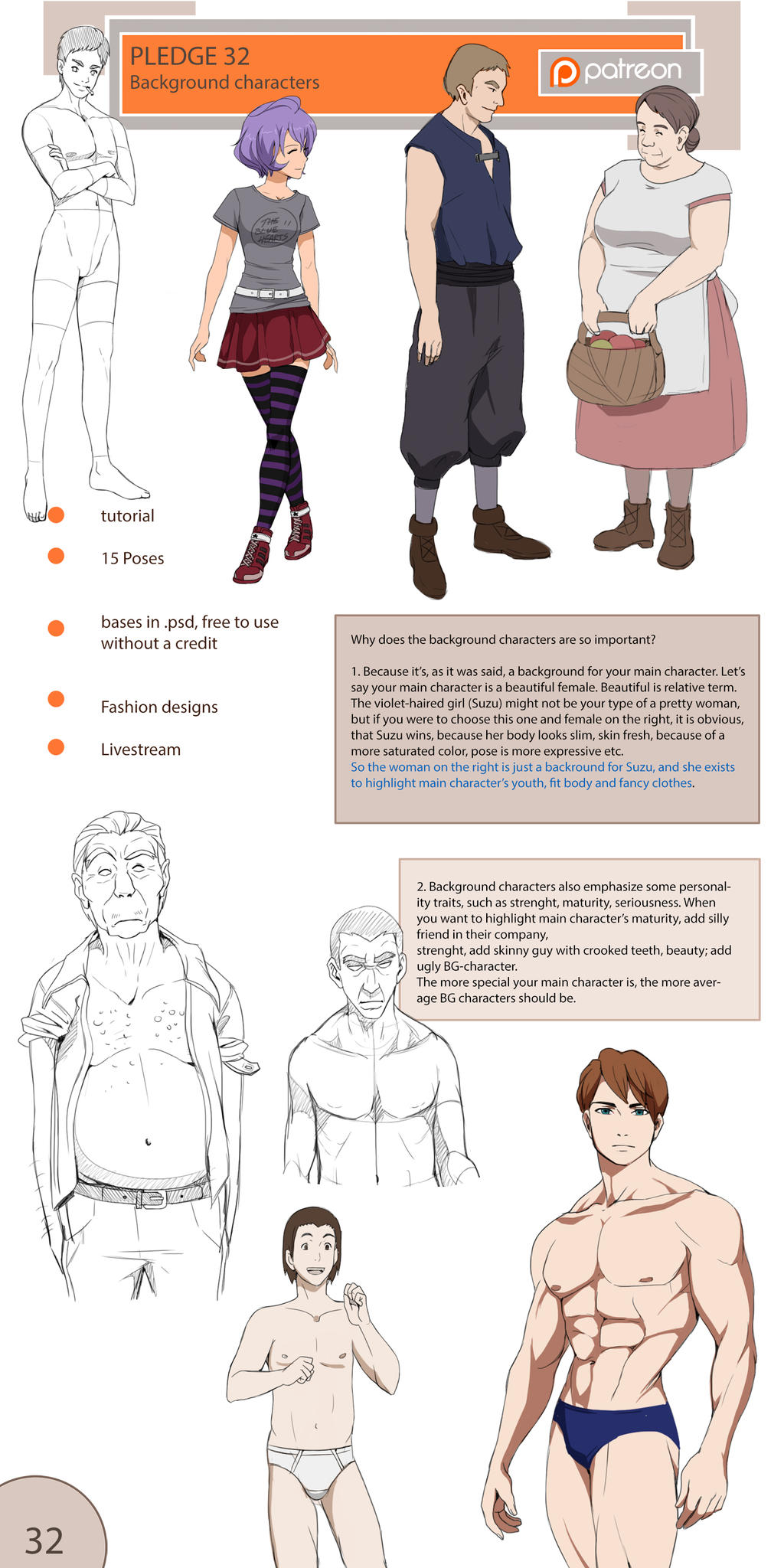 32 Pack - Backgroud characters by Precia-T