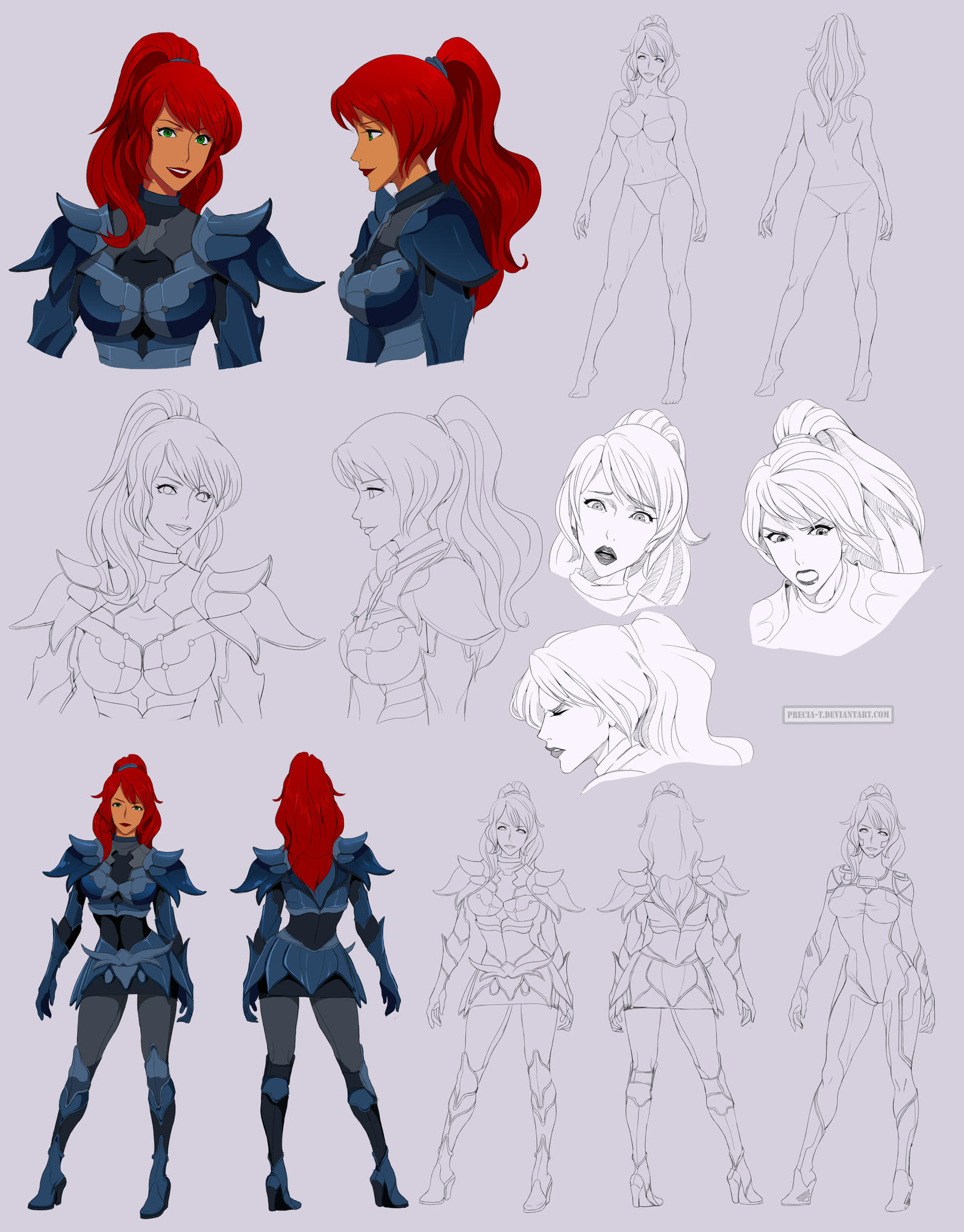 Claire - commission Character sheet TYPE A by Precia-T