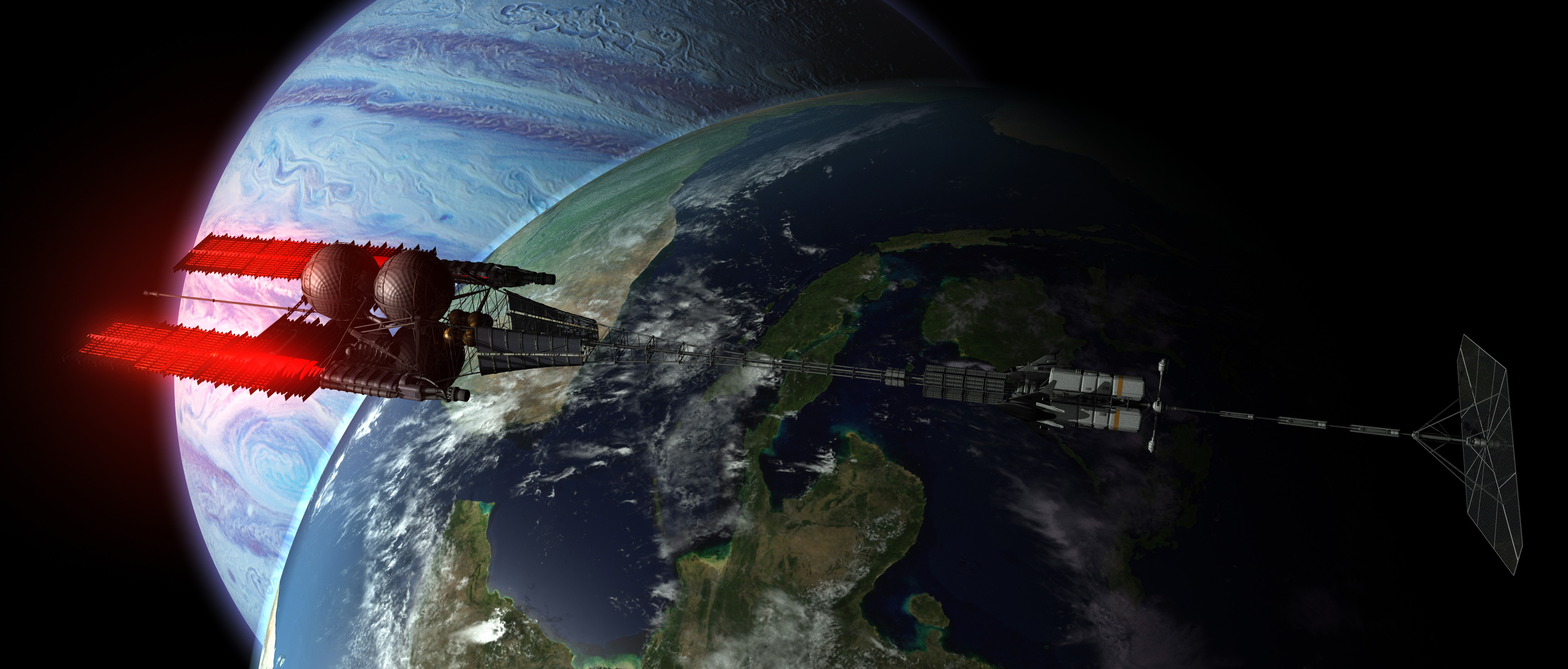 The ISV Huygens entering Pandora's orbit