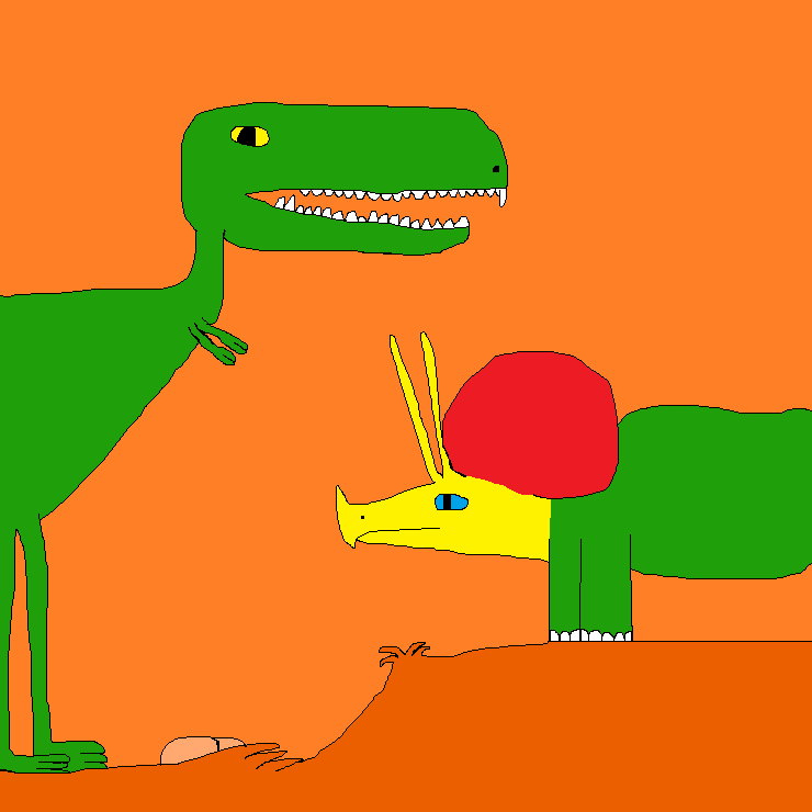 Tyrannosaurus rex and Triceratops: Lovers in Love