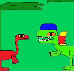 Gallimimus and Dilophosaurus