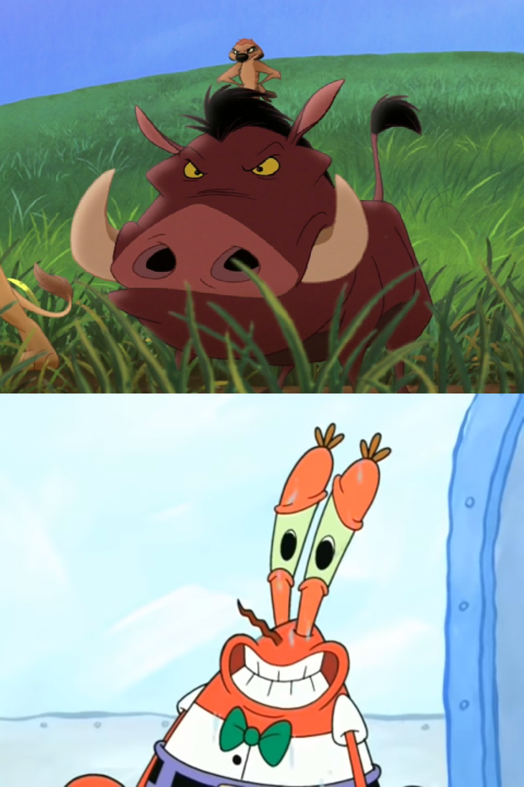 Grumpy Timon Timon and Pumbaa Angry at Mr. Krabs by Gojirafan1994 on DeviantArt