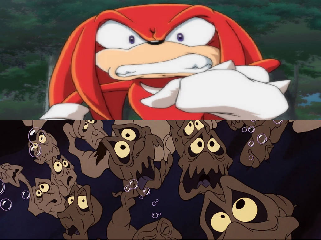 Knuckles Scared Archie Knuckles Scared of Polyps by Gojirafan1994 on DeviantArt