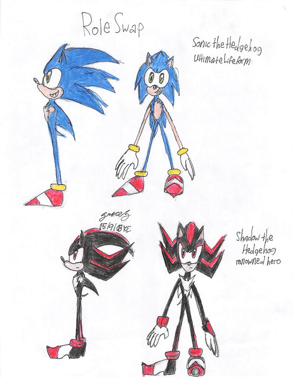 Role swap Sonic and Shadow by AnImaginaryColor on DeviantArt