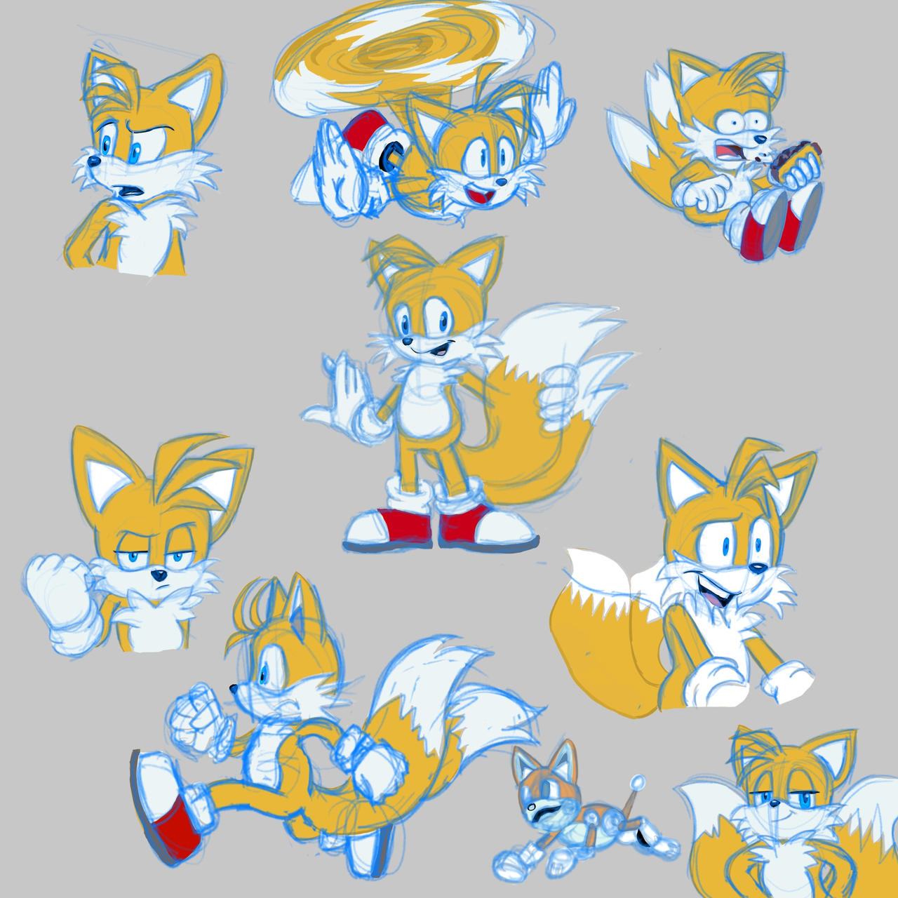 Tails Inventor Miles Tails Prower sketches by GinaCz on DeviantArt