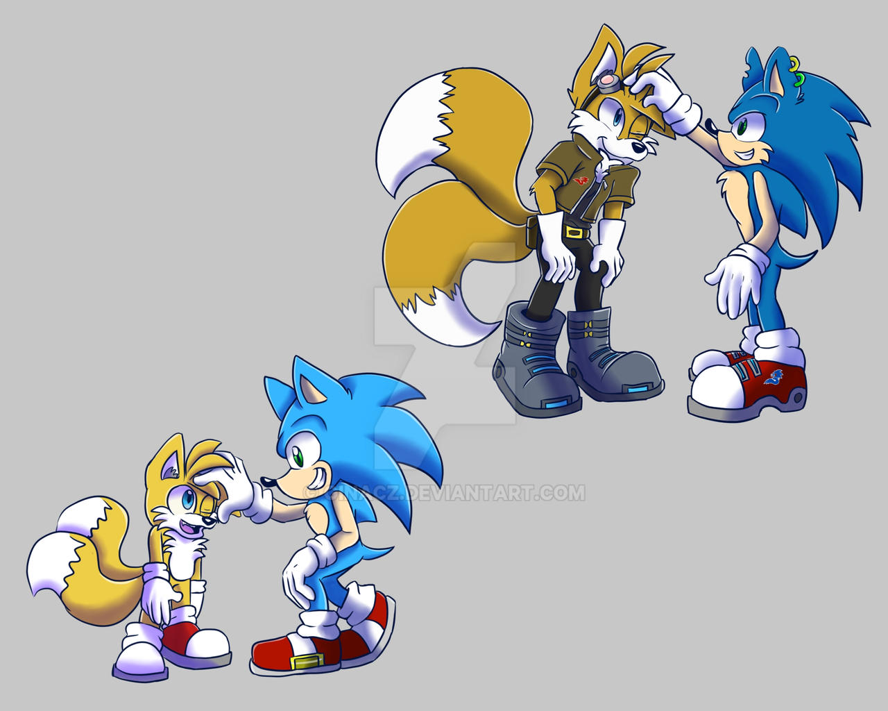 Sonic and Tails years gone by by GinaCz on DeviantArt